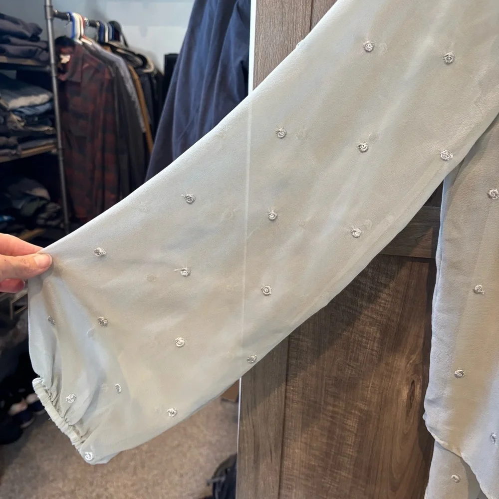 Free People Ready to Run Blouse Small‎ sheer flowy